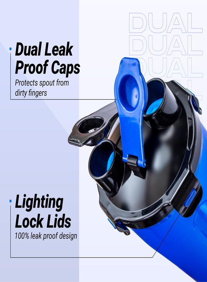 فيكتور أكس زجاجة Vector X المزدوجة للرج/الشرب مع حجرتين لتخزين مشروبات مختلفة (عبوة من قطعة واحدة، لون أزرق) - Image 4